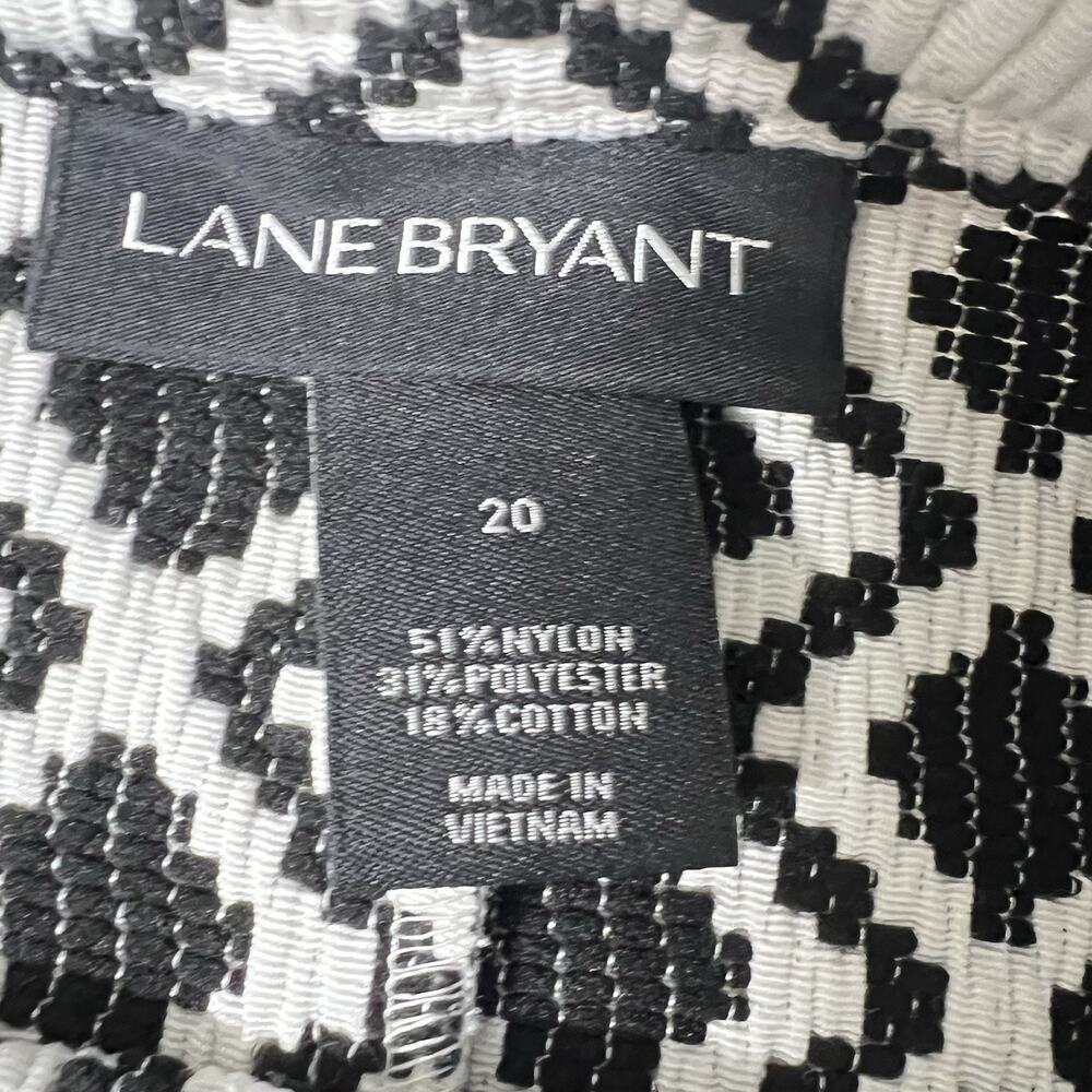 Lane Bryant Pencil Skirt Zipper Accent Geometric Print Size 20 BlackWhite Career - Picture 6 of 11